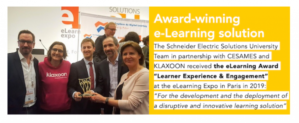 Elearning award pour CESAMES et KLAXOON MBSE elearning